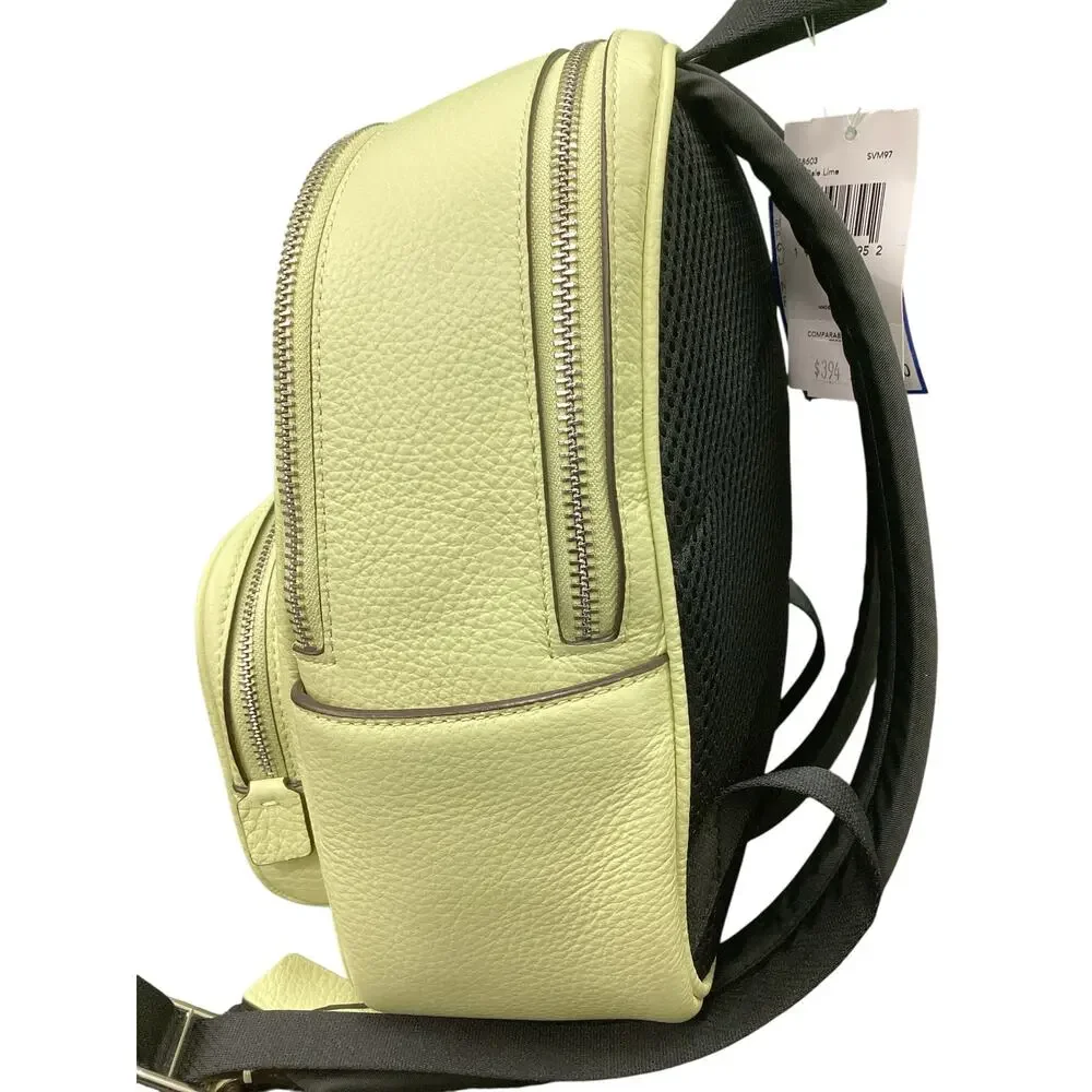 NWT Coach Backpack Women’s One Size Mini Court Backpack Leather Pale Lime Green